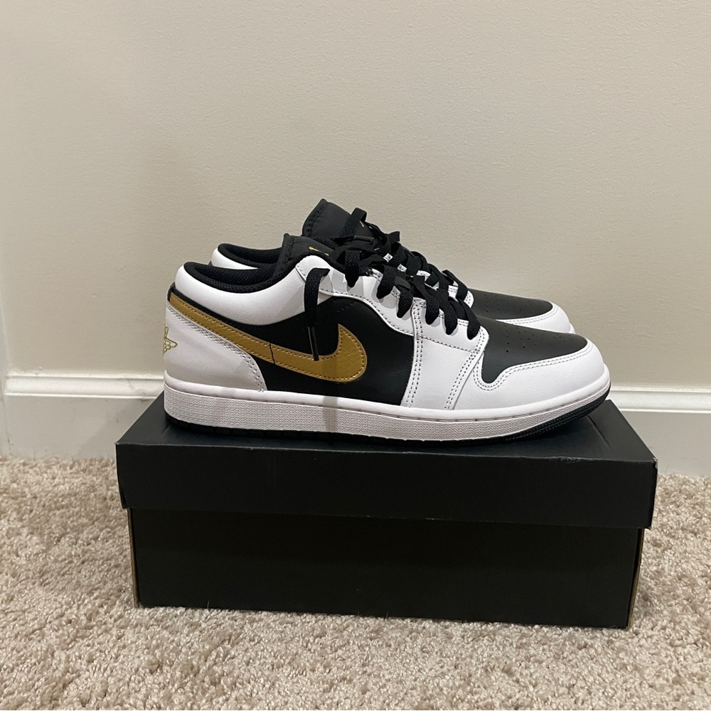 Jordan 1 Gold Swoosh